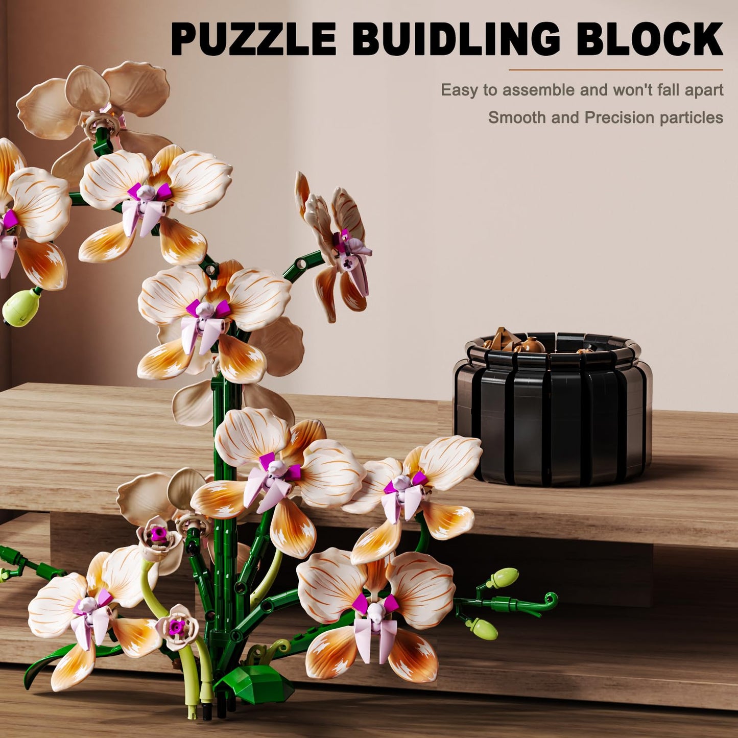BRICK HAMBURG Flower Bouquet Building Blocks Kit – DIY Artificial Flowers for Home & Office