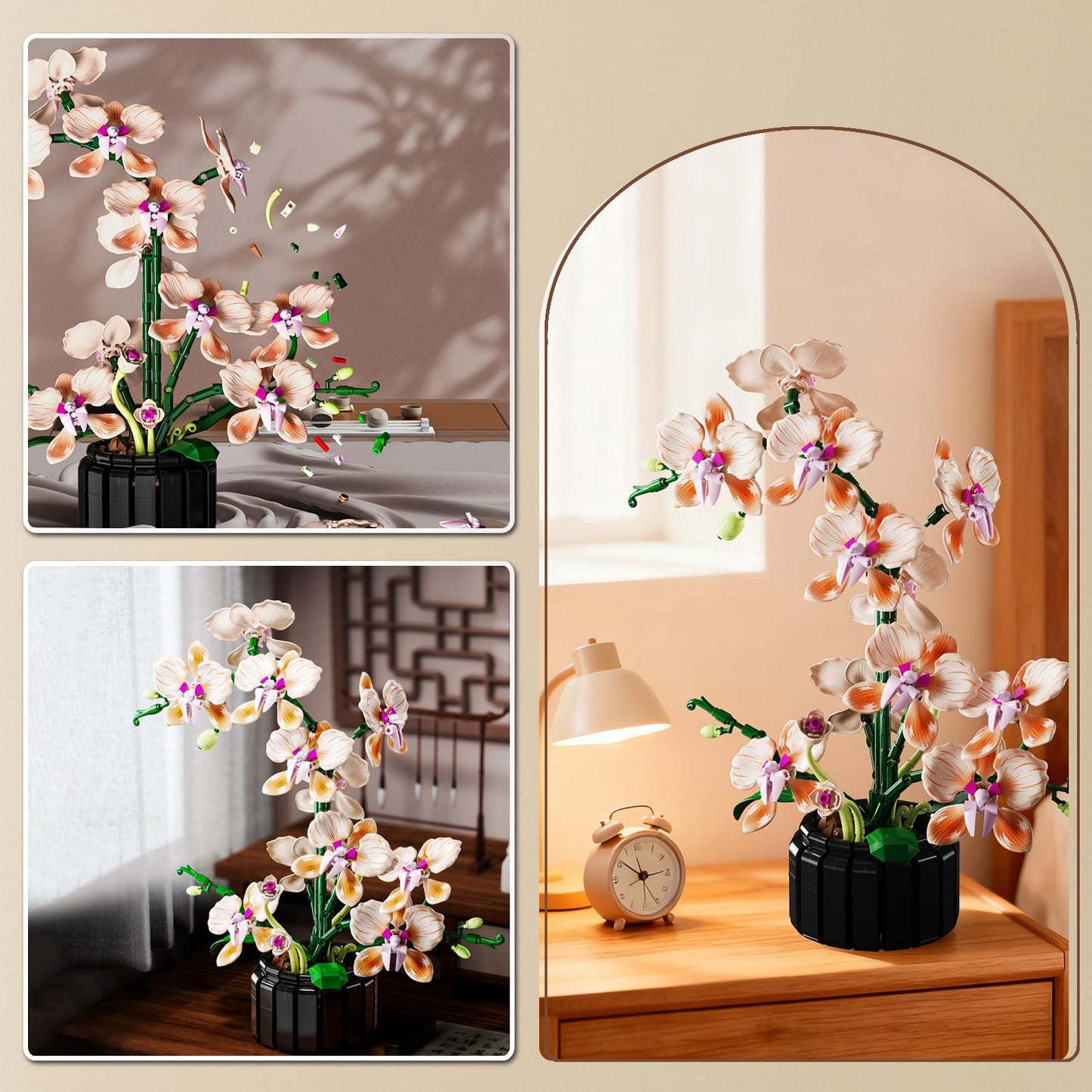 BRICK HAMBURG Flower Bouquet Building Blocks Kit – DIY Artificial Flowers for Home & Office