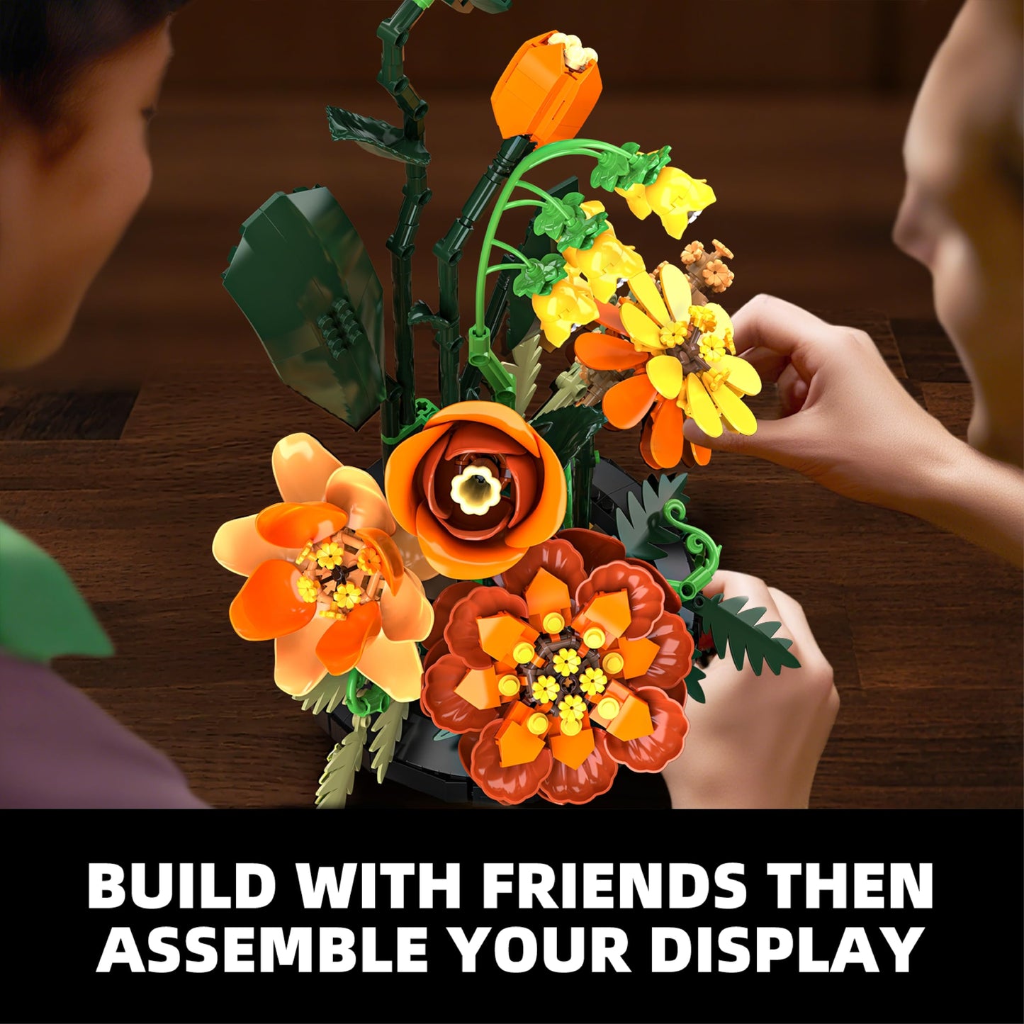 BRICK HAMBURG Flower Bouquet Building Set – DIY Artificial Flowers for Home & Office Decor
