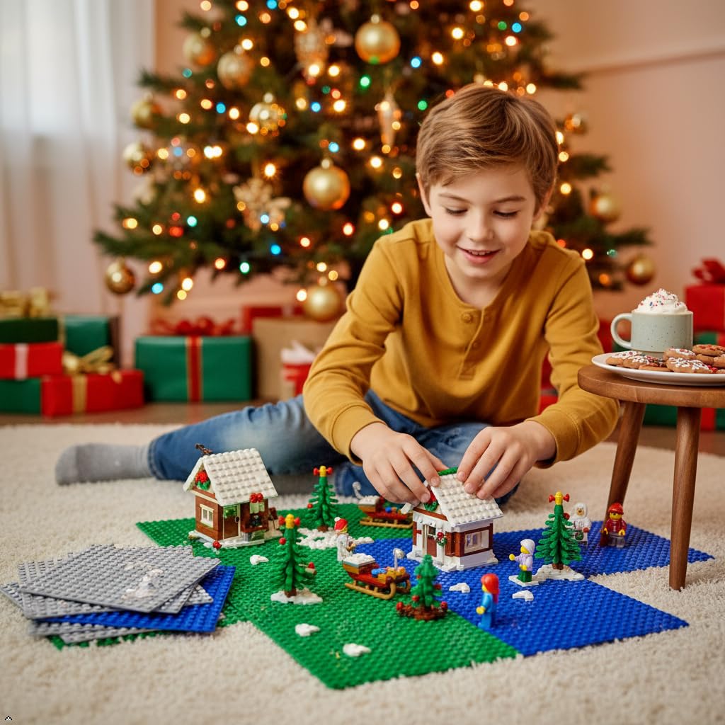 Brick Loot Classic Baseplates – 5x5, 10-Pack, Compatible with Major Brands