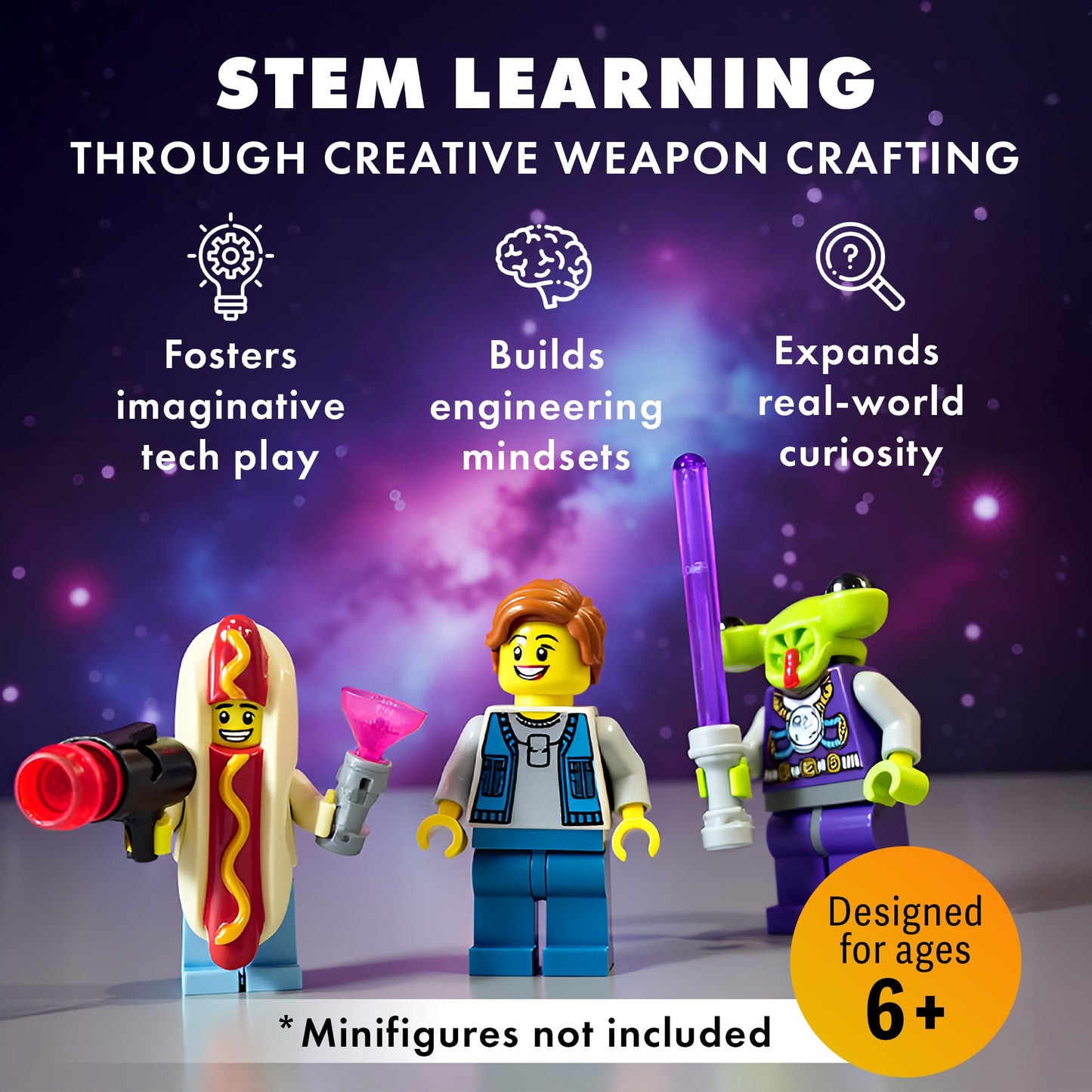 Brick Loot Light Sabers & Blasters Pack – 75+ LEGO Minifig Accessories