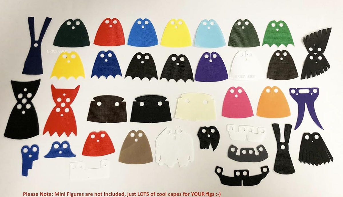 Brick Loot Superhero Capes for Mini Figures – 35-Piece Cape Set for LEGO Minifigures | Gift for Kids 6+