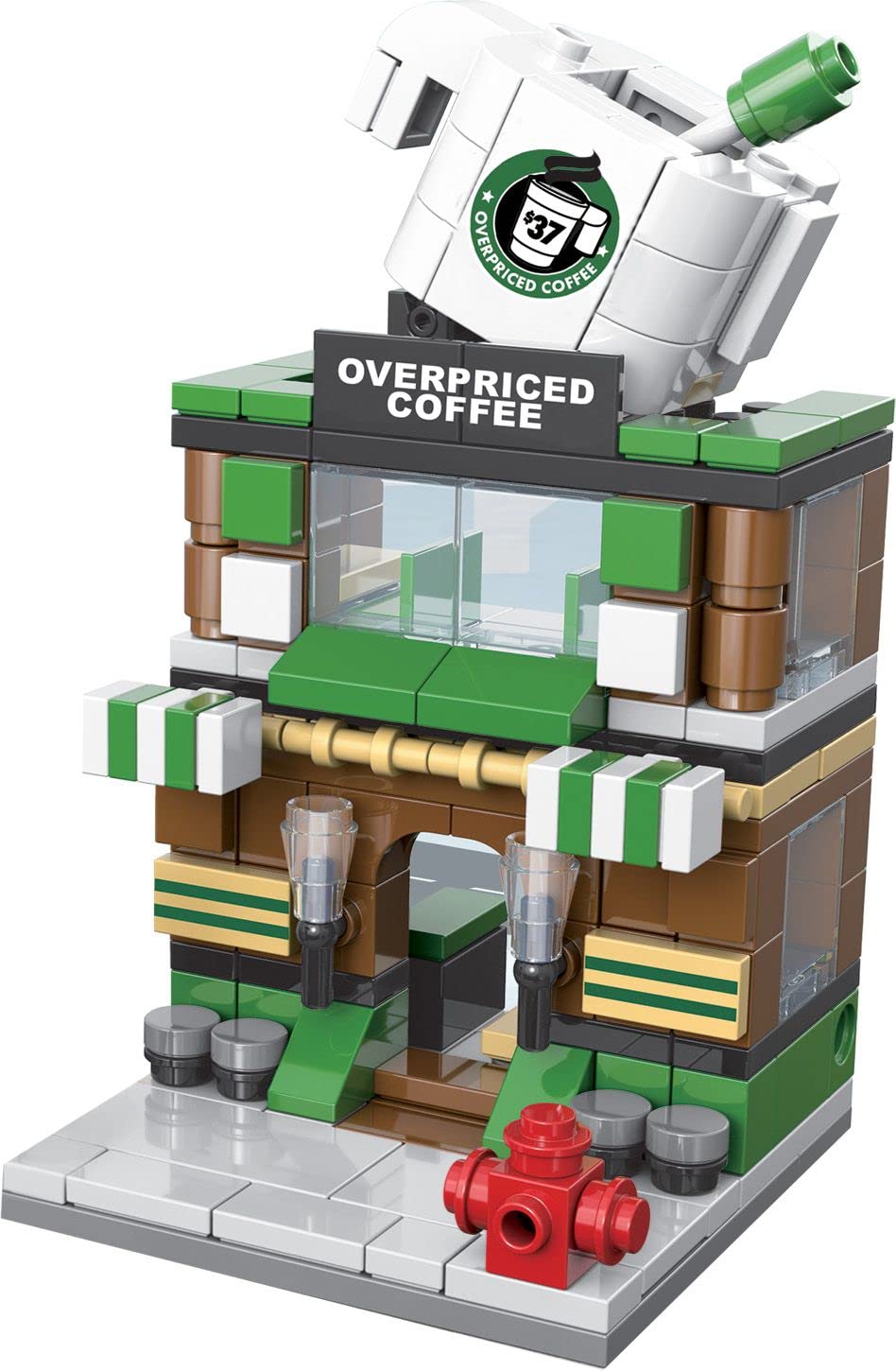 Brick Loot Mini City Coffee Shop – 208-Piece Building Set, LEGO Compatible, Ages 6+