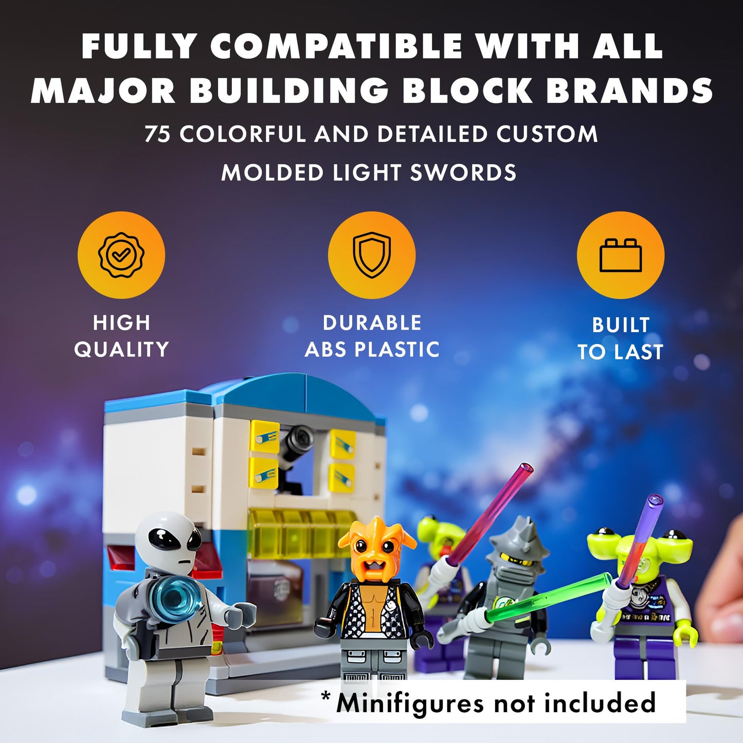 Brick Loot Light Sabers & Blasters Pack – 75+ LEGO Minifig Accessories