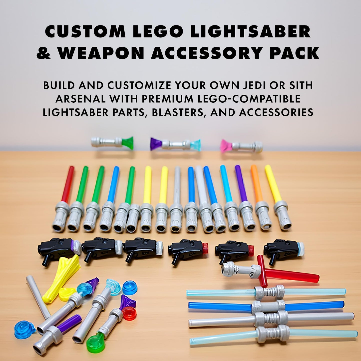 Brick Loot Light Sabers & Blasters Pack – 75+ LEGO Minifig Accessories