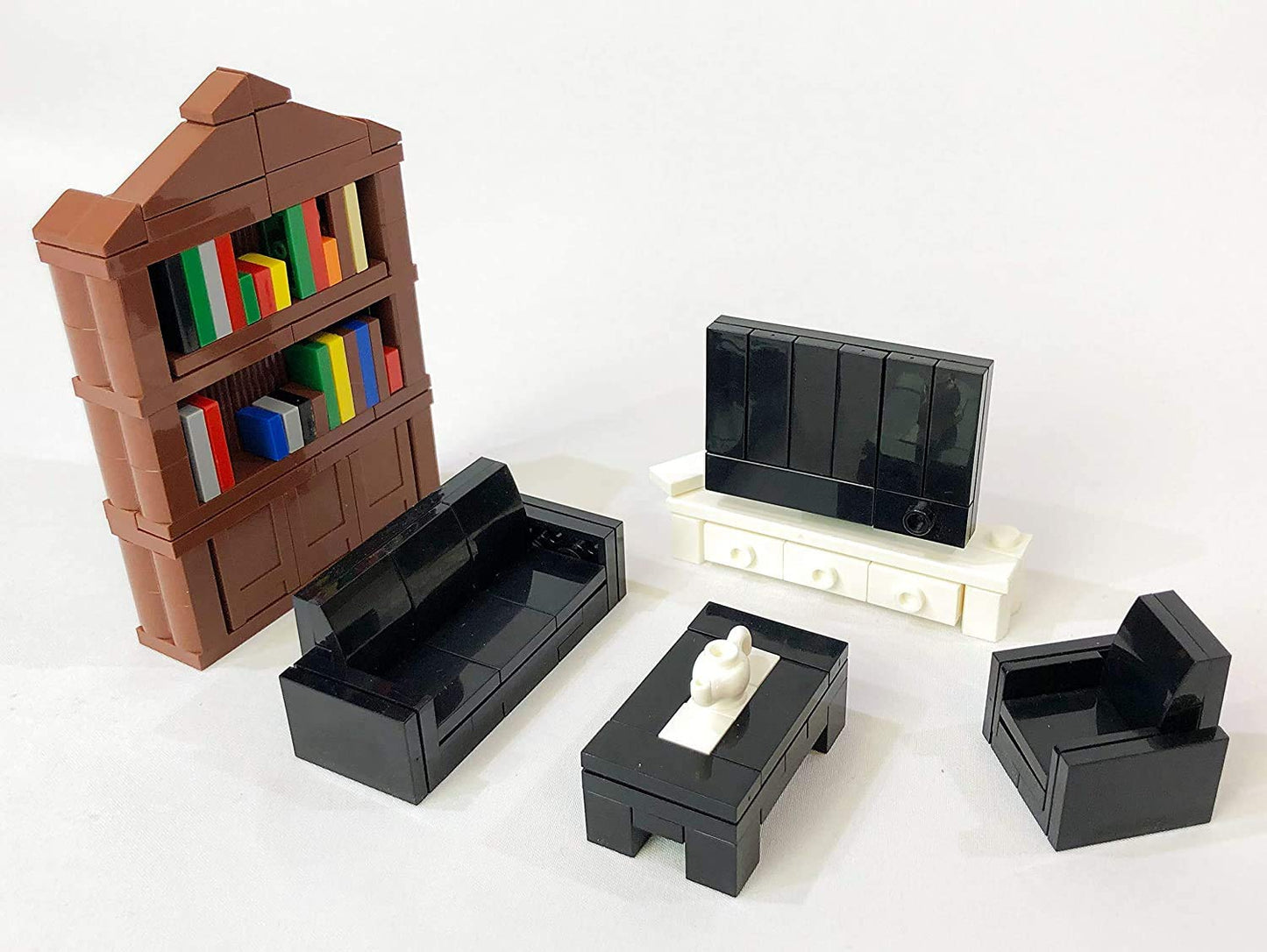 Brick Loot 236-Piece LEGO-Compatible Minifigure City Furniture Set – Sofa, Bed, TV, Bookshelf for Adults & Kids 6+