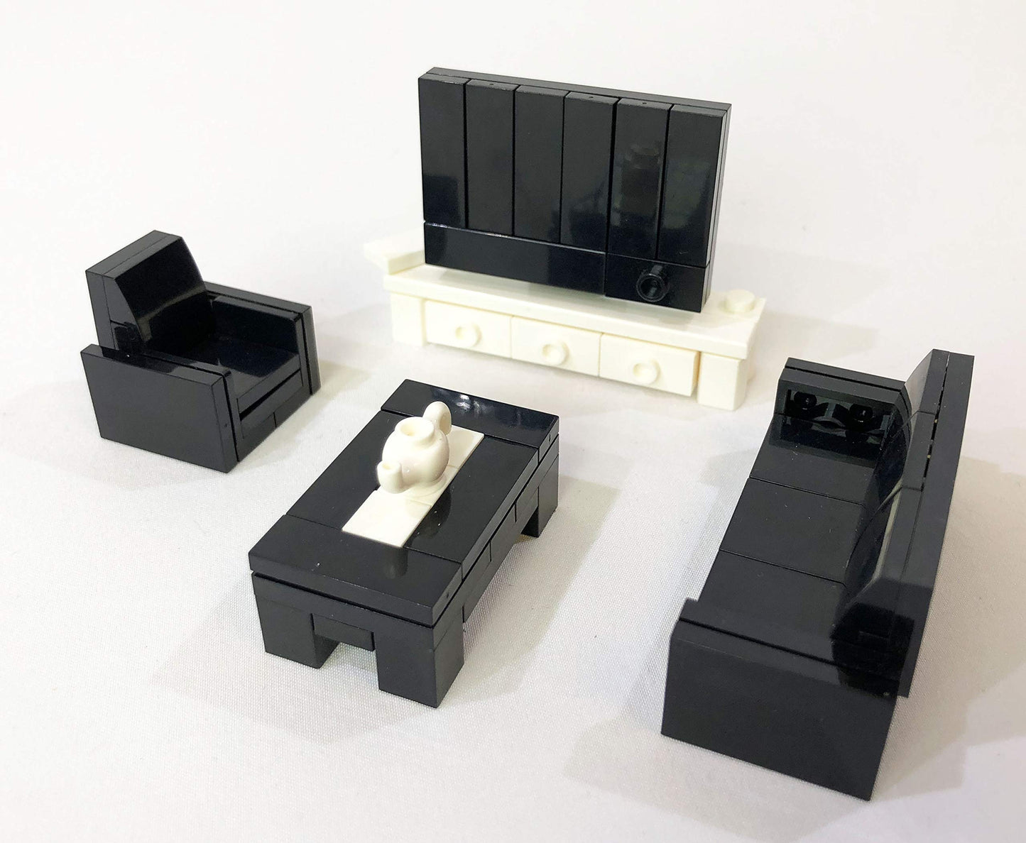 Brick Loot 236-Piece LEGO-Compatible Minifigure City Furniture Set – Sofa, Bed, TV, Bookshelf for Adults & Kids 6+