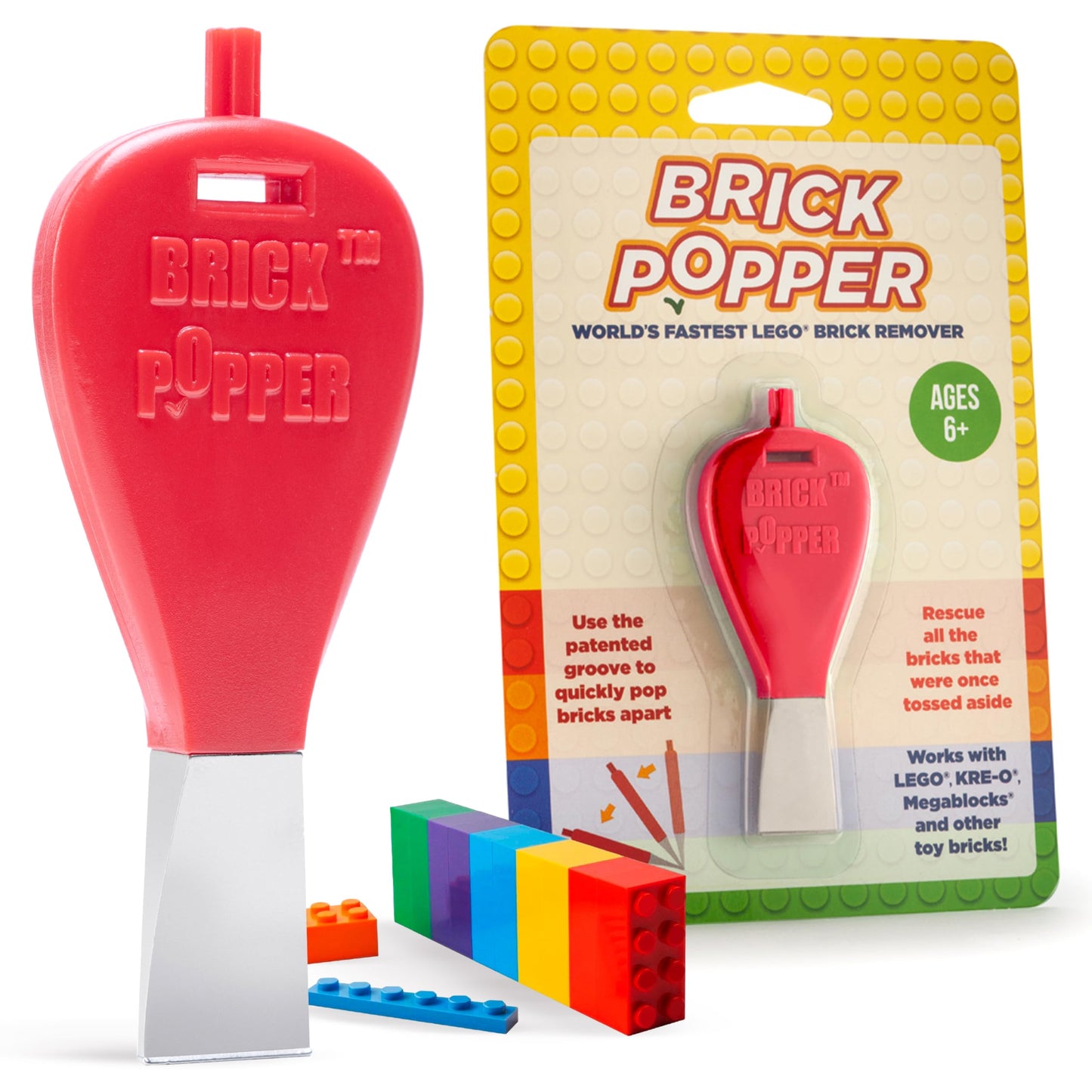 Brick Popper - World's Fastest Brick Separator Tool for Kids & Adults (Red)