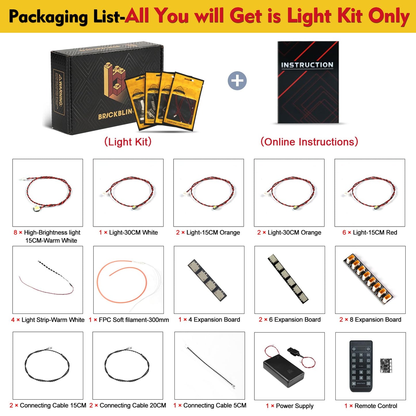 BrickBling Light for Lego Balrog Book Nook – 10367 Compatible RC Version (Excludes Bricks)