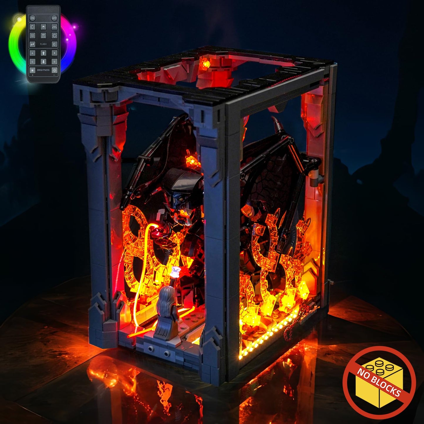 BrickBling Light for Lego Balrog Book Nook – 10367 Compatible RC Version (Excludes Bricks)