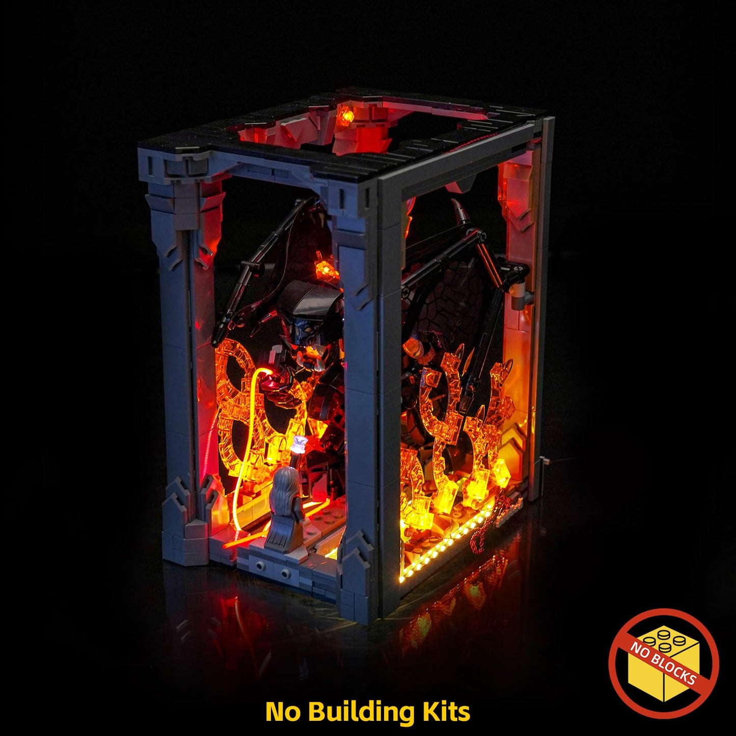 BrickBling Light for Lego Balrog Book Nook (10367) – Excluding Bricks, 5V/2A Safe Lighting Kit