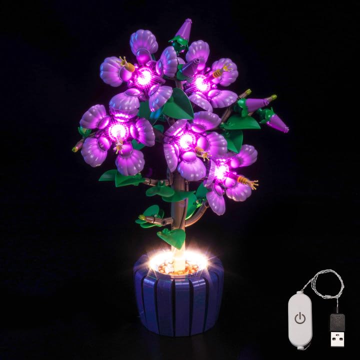 BrickBling Hibiscus Light Kit for Lego 10372 – USB LED Lighting for Botanical Display (Lights Only)