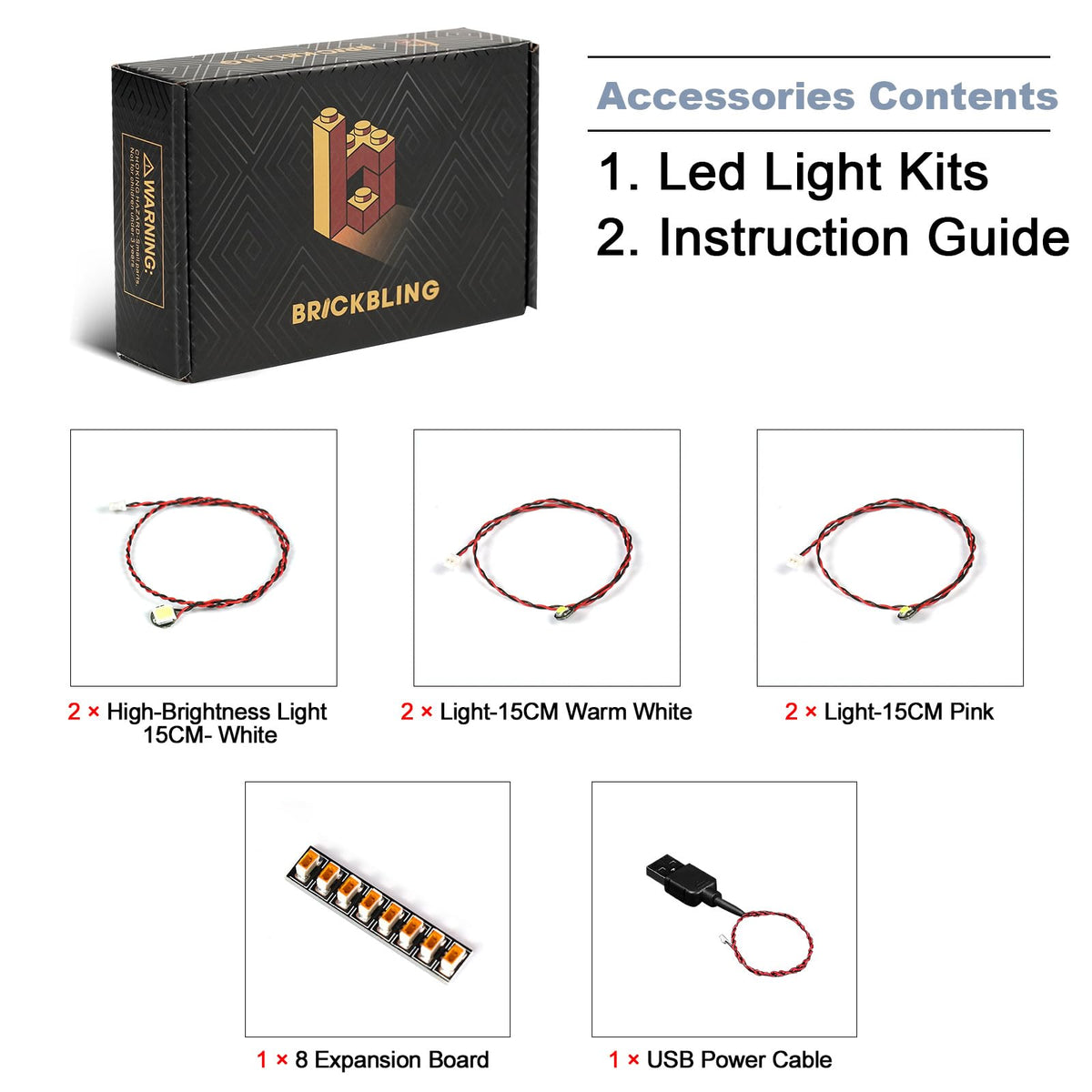 BrickBling LED Light Kit for LEGO Lucky Cat 40813 – Light Kit Only, USB Powered