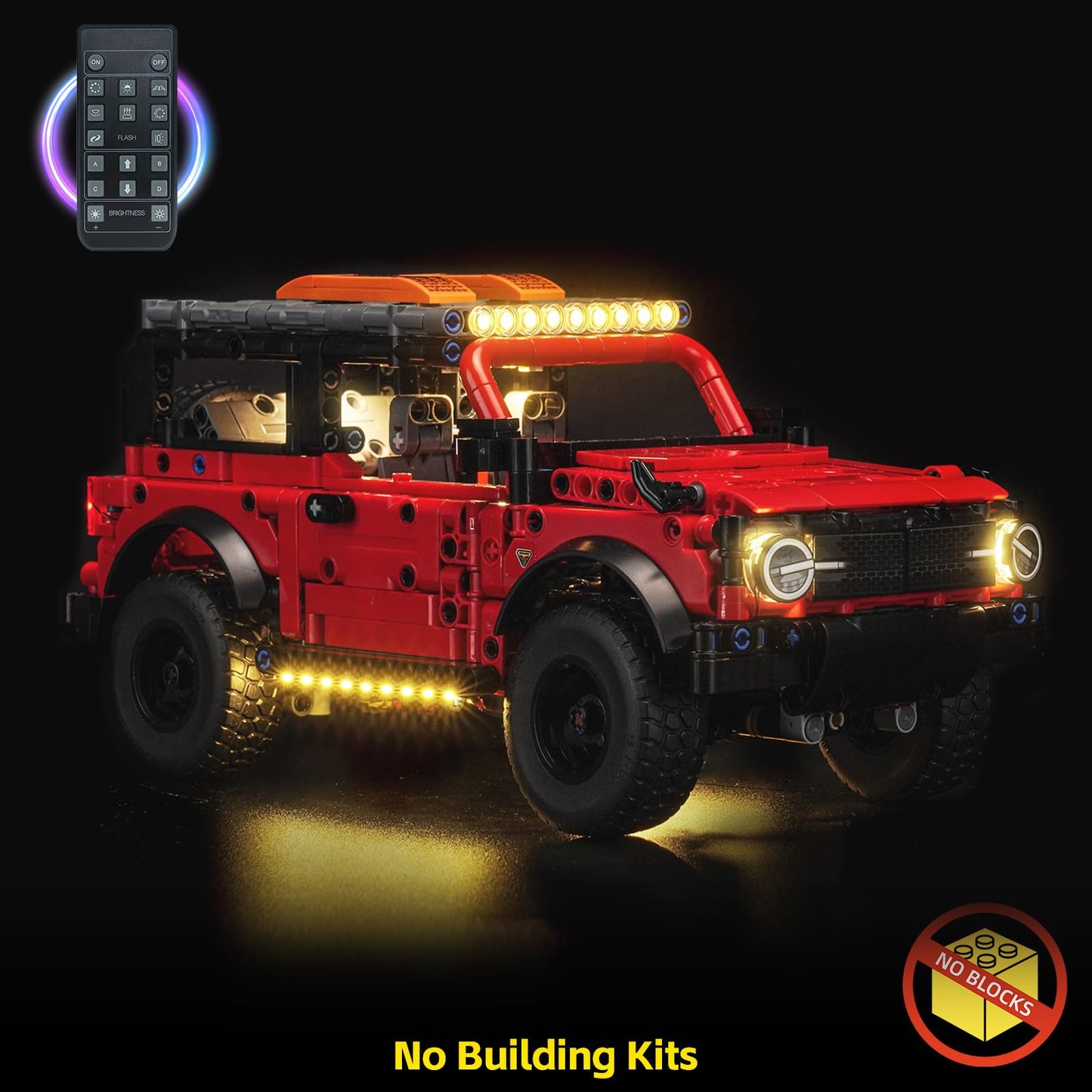 BrickBling LED Lighting Kit for Lego Ford Bronco Technic 42213 – Light Kit Only