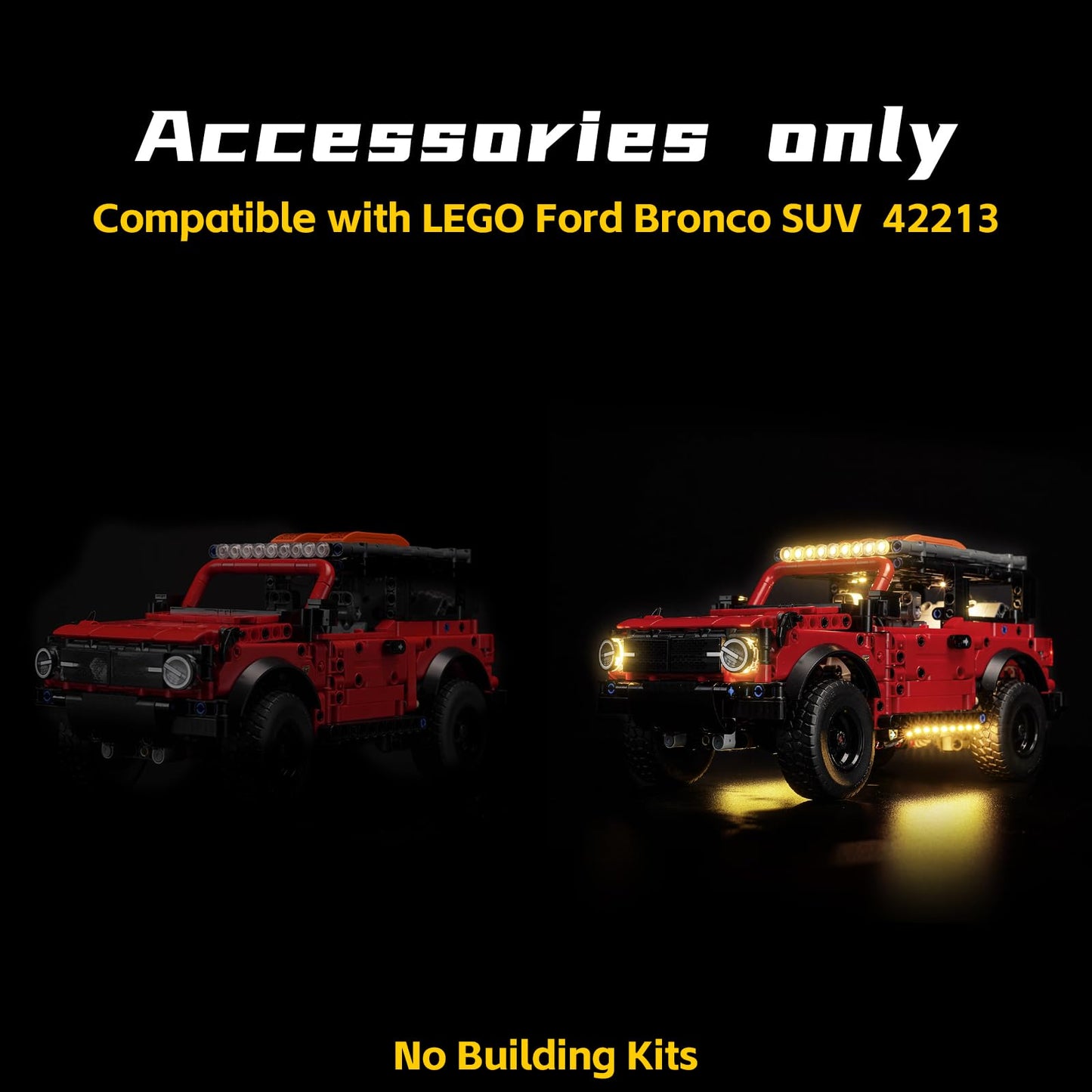 BrickBling LED Lighting Kit for Lego Ford Bronco Technic 42213 – Light Kit Only