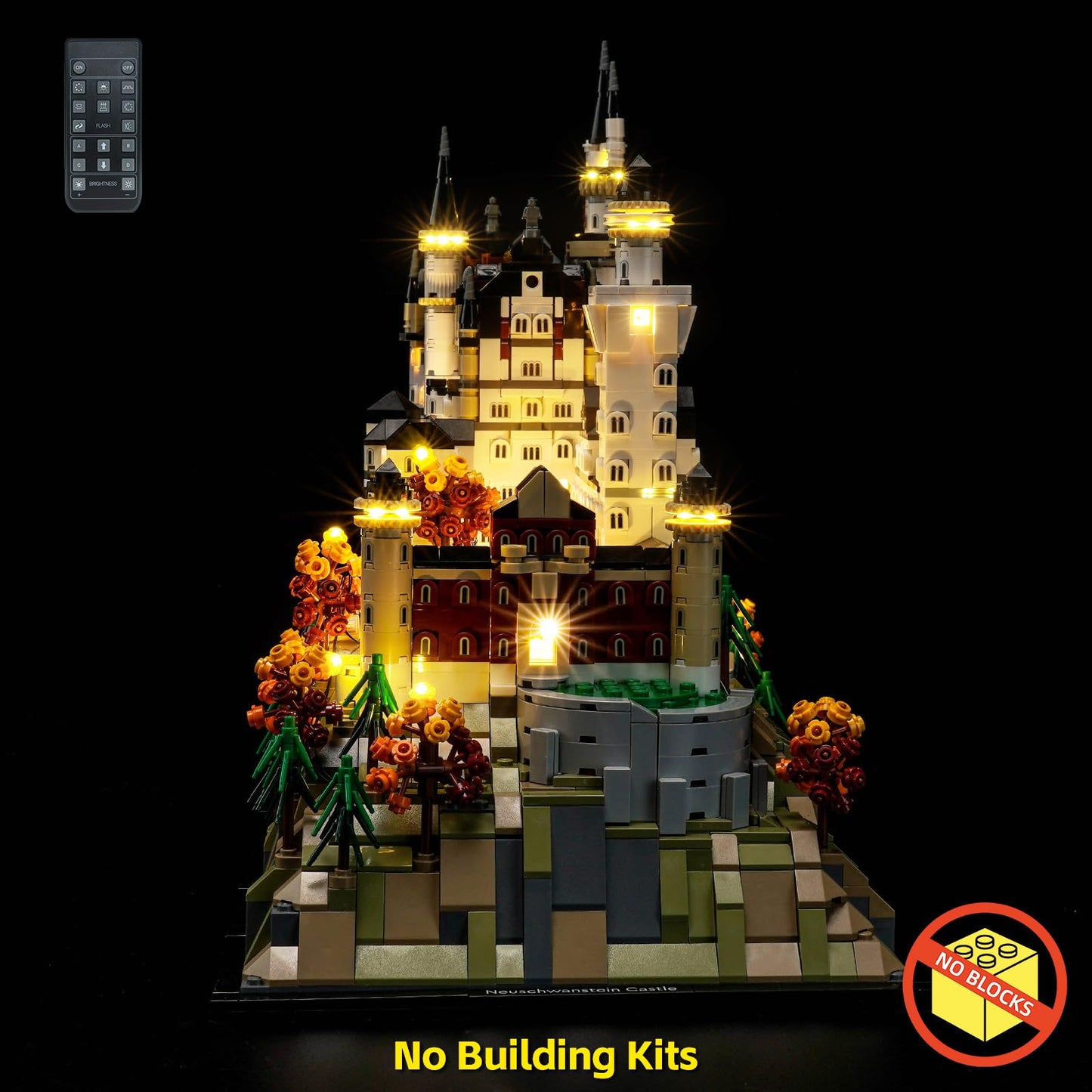 BrickBling LED Lighting for Neuschwanstein Castle 21063 RC — Lego Architecture Compatible (Excludes Bricks)