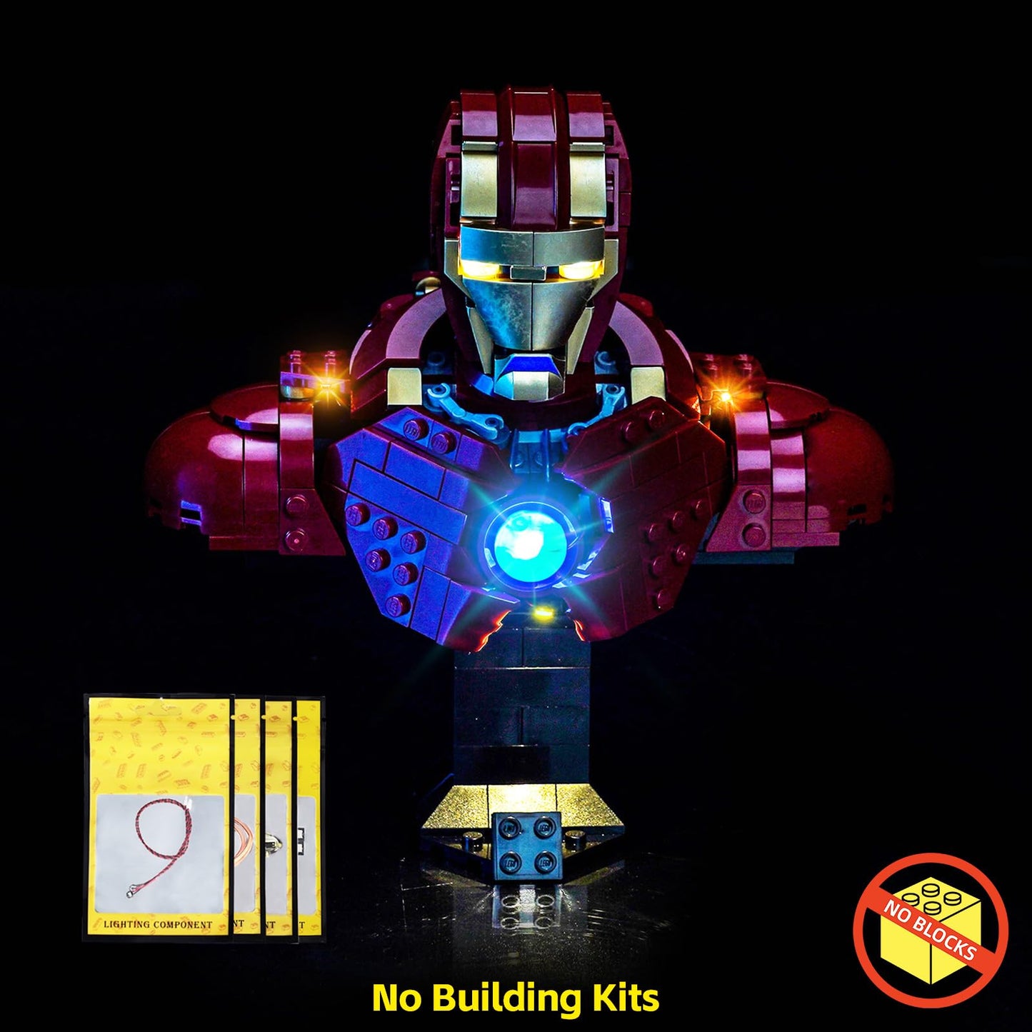 BrickBling LED Light for Lego Iron Man MK4 Bust (Light Only)