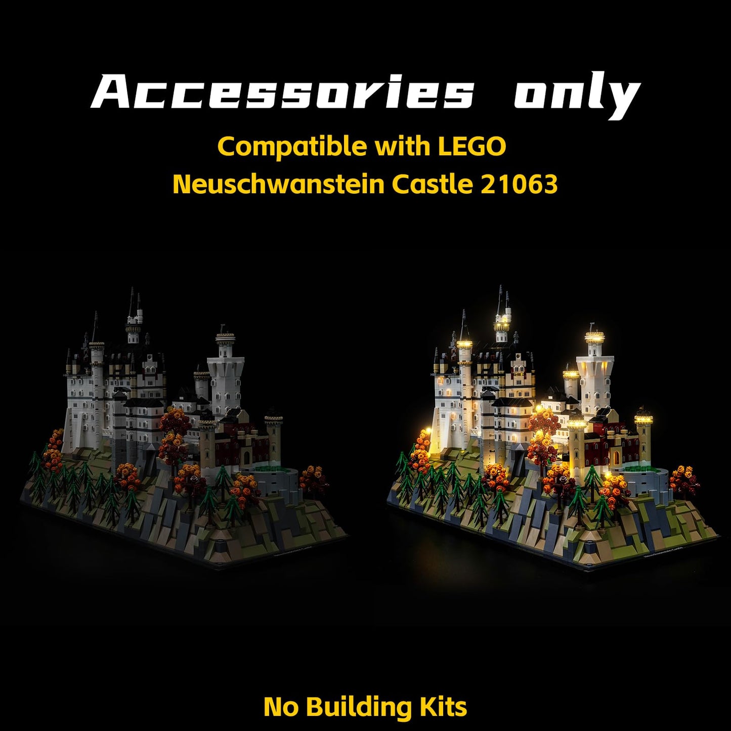 BrickBling LED Lighting for Lego Neuschwanstein Castle 21063 – Dimmable Touch Sensor
