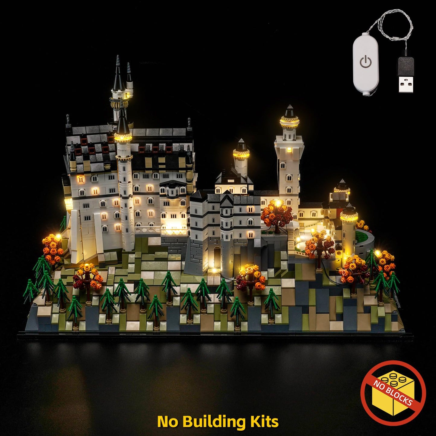BrickBling LED Lighting for Lego Neuschwanstein Castle 21063 – Dimmable Touch Sensor