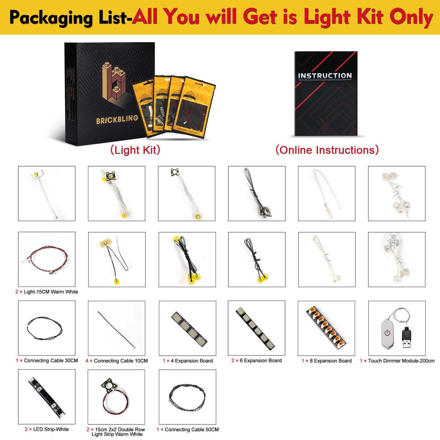 BrickBling LED Lighting for Lego Neuschwanstein Castle 21063 – Dimmable Touch Sensor