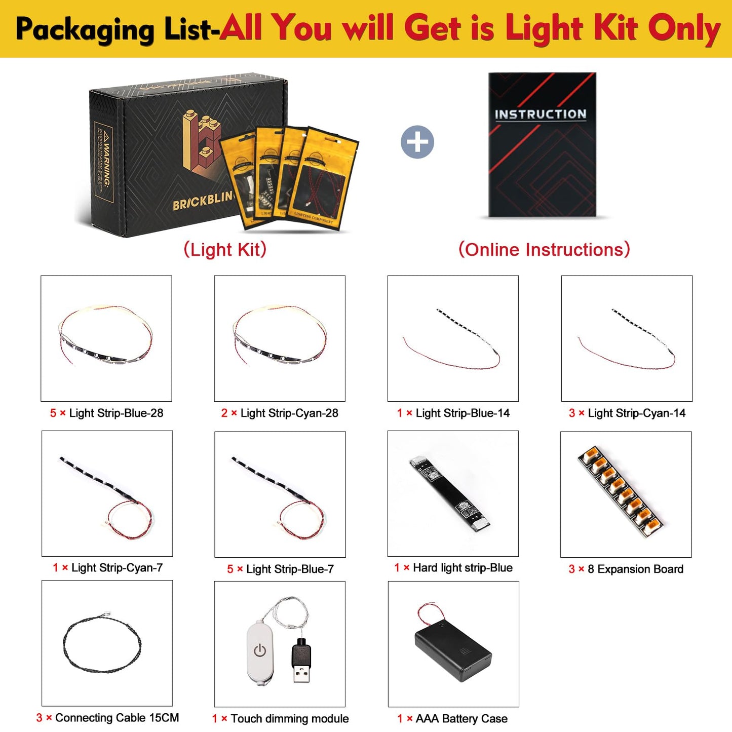 BrickBling LED Light for Lego Nike Dunk – Touch-Sensitive Dimmer, Lego 43008 (Excludes Bricks)