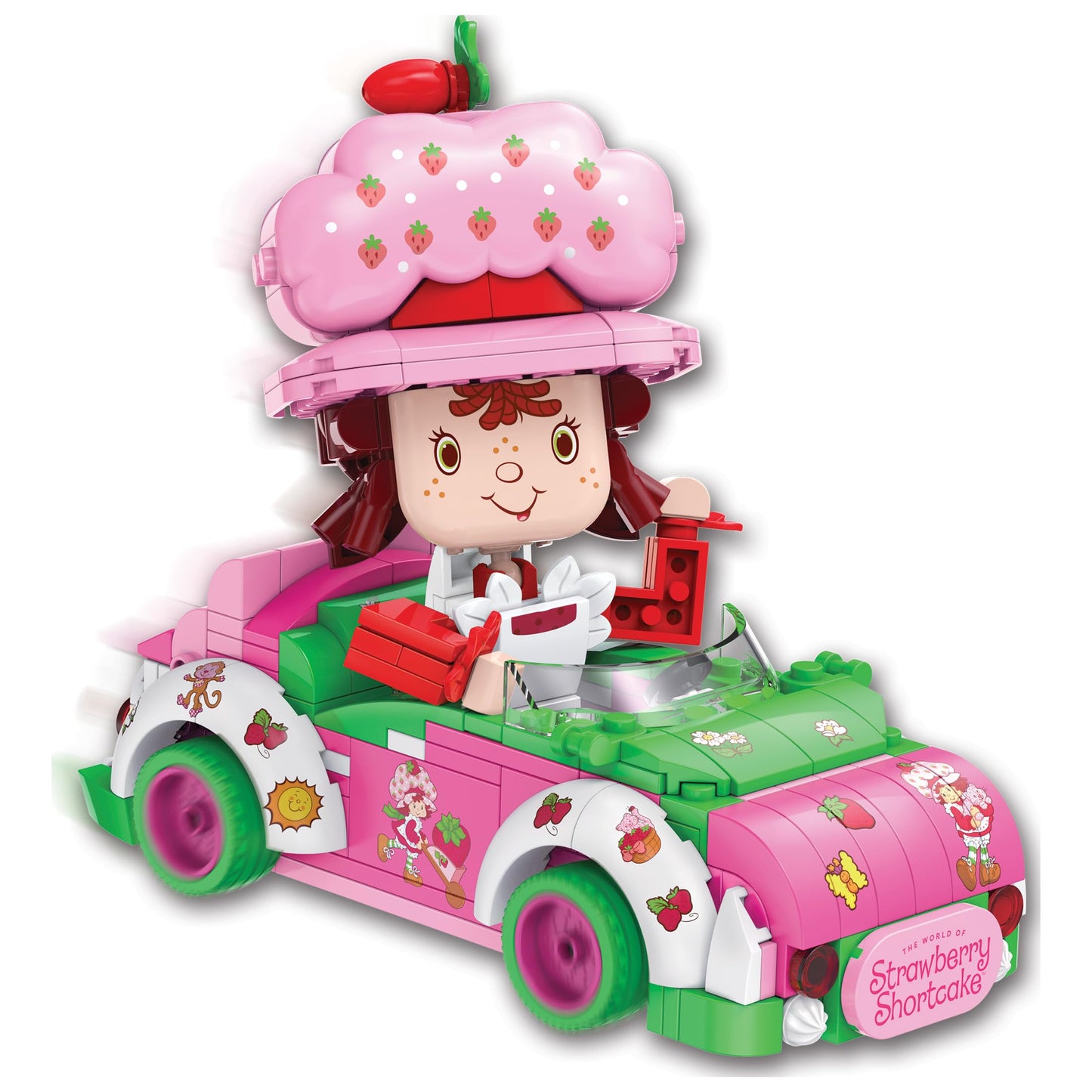 Brickcraft Strawberry Shortcake Berry Cruiser – 362-Piece Buildable Figure & Car