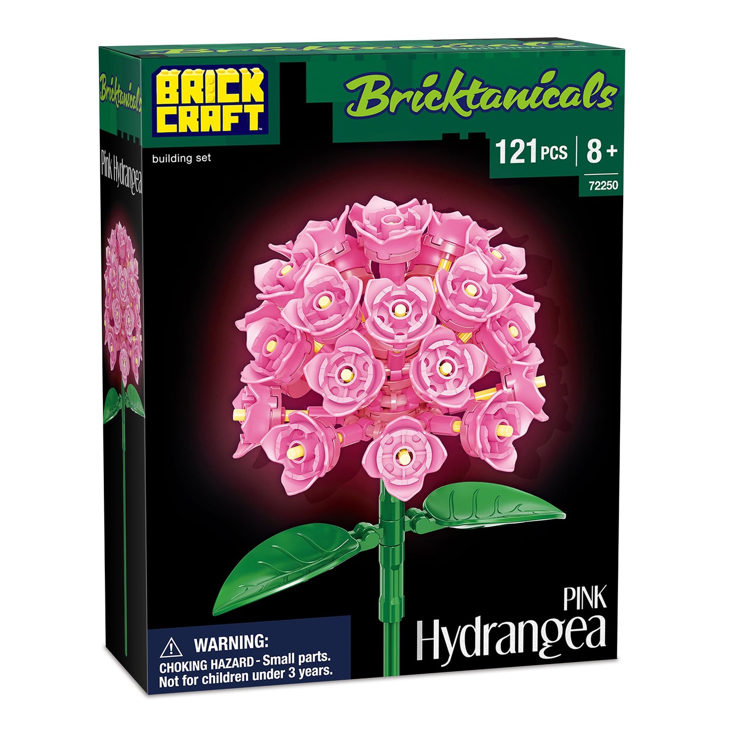 Brickcraft Botanicals Pink Hydrangea Building Bricks Set – Compatible Blocks for All Ages