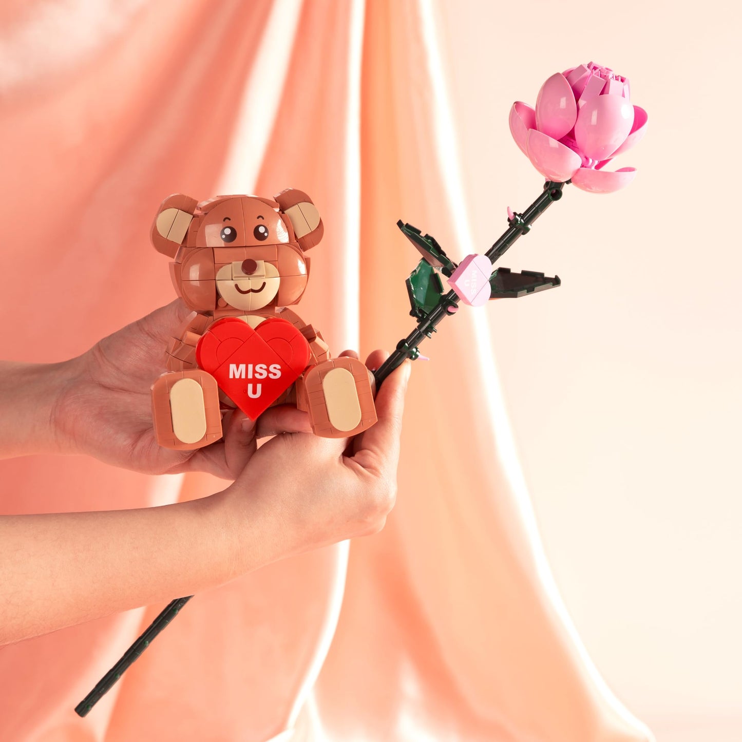 Brickcraft Bricktanicals Rose – 102-Piece Buildable 18-Inch Long Stem Rose