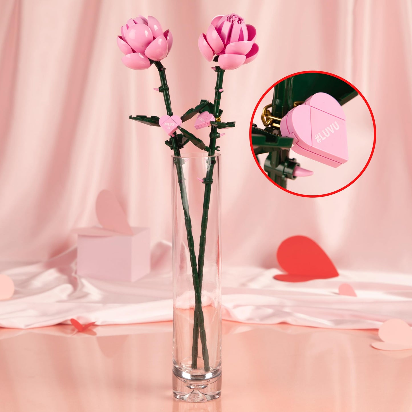 Brickcraft Bricktanicals Rose – 102-Piece Buildable 18-Inch Long Stem Rose