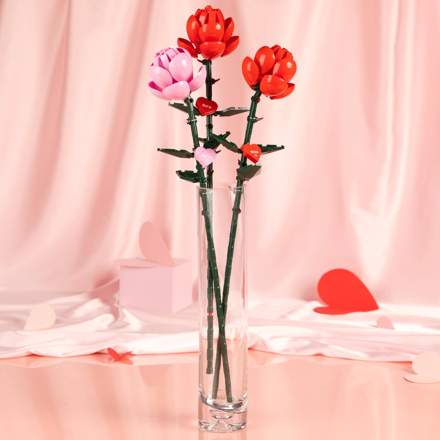 Brickcraft Bricktanicals Rose – 102-Piece Buildable 18-Inch Long Stem Rose
