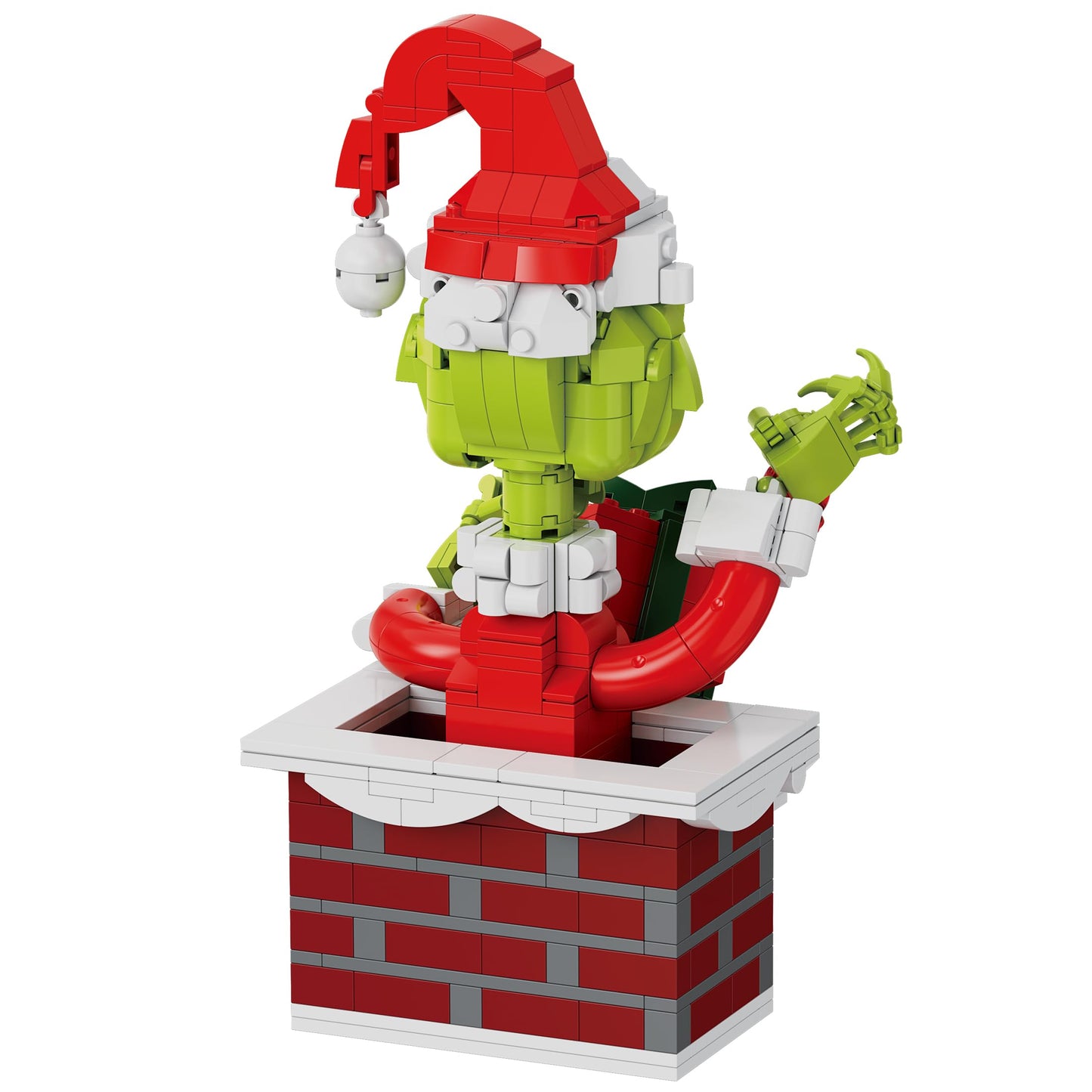BrickCraft The Grinch Building Set – 504 Pcs, Movable Hands & Hat, 8+ Holiday Display