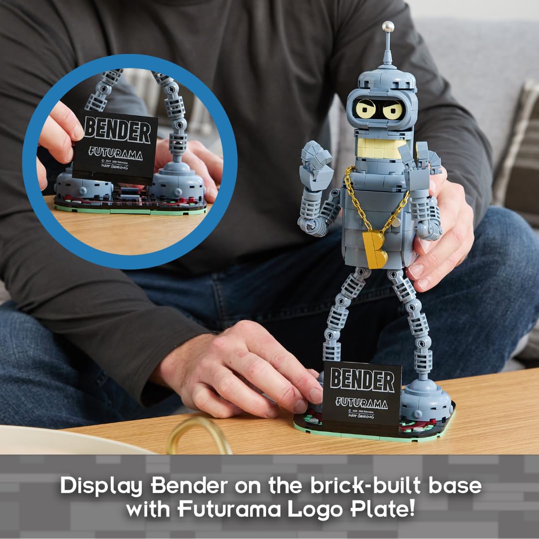 Brickcraft Futurama Bender Brick Building Kit – 396-Piece Posable Robot Figure