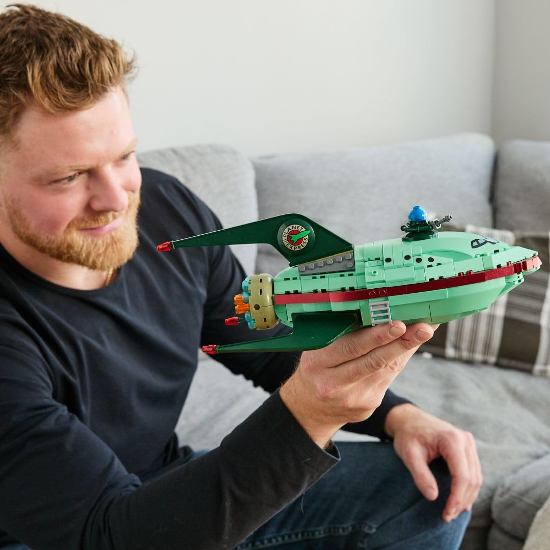 Brickcraft Futurama Planet Express Ship Building Kit — 382-Piece Display Model