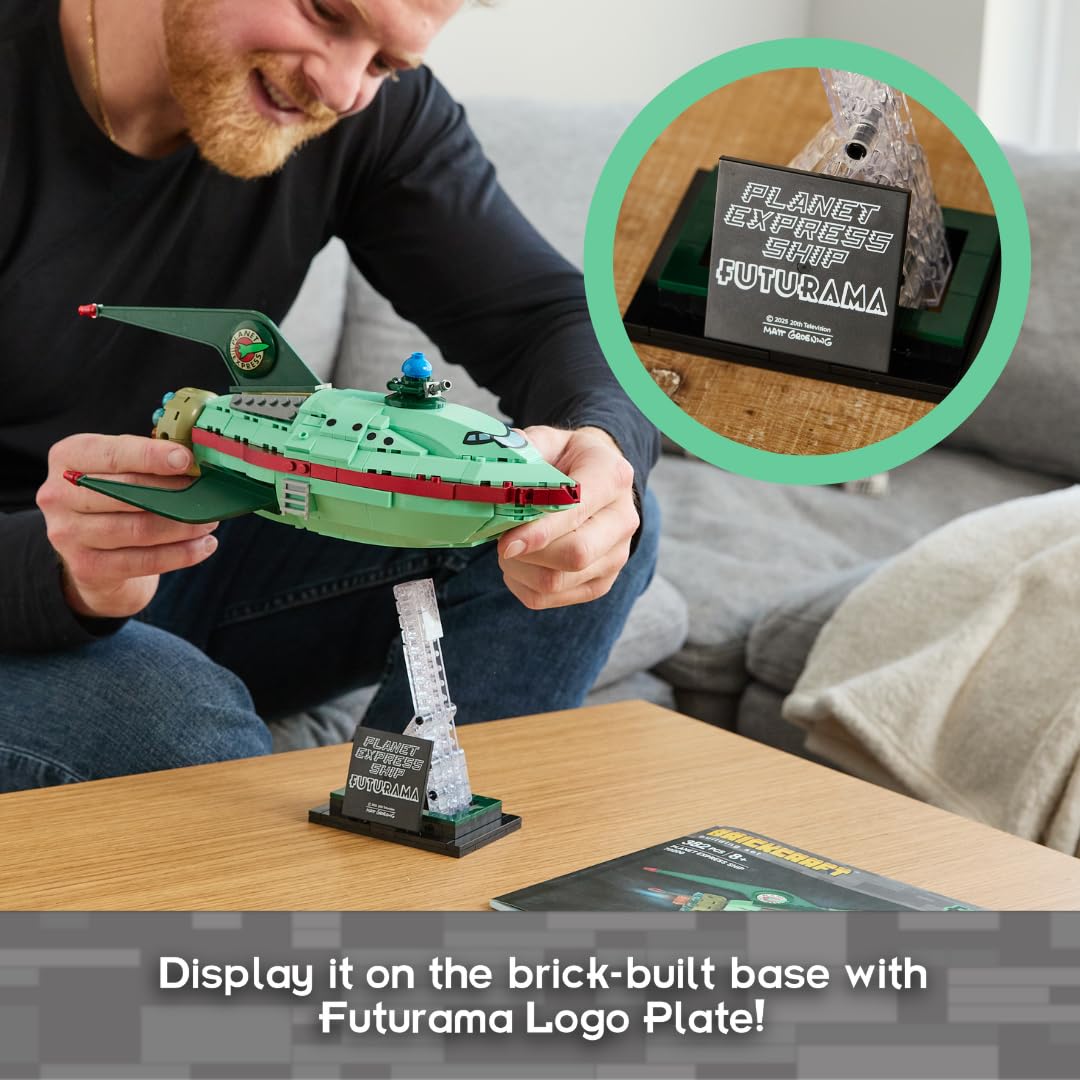 Brickcraft Futurama Planet Express Ship Building Kit — 382-Piece Display Model