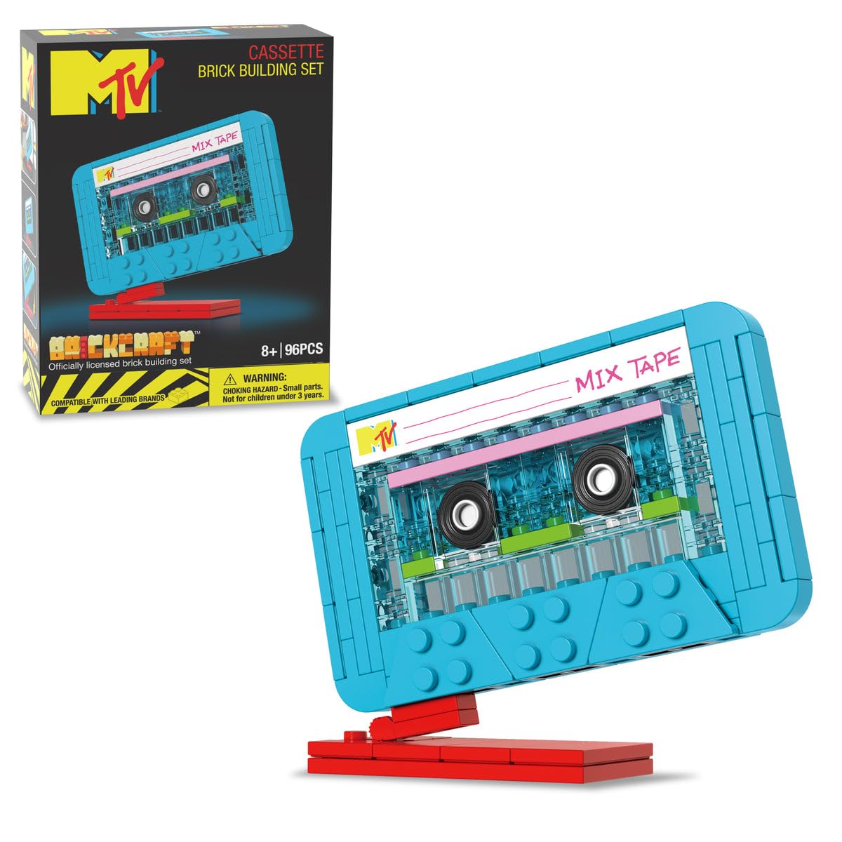 BrickCraft MTV Cassette Tape Building Set – 96-Piece Retro 80s Display Kit