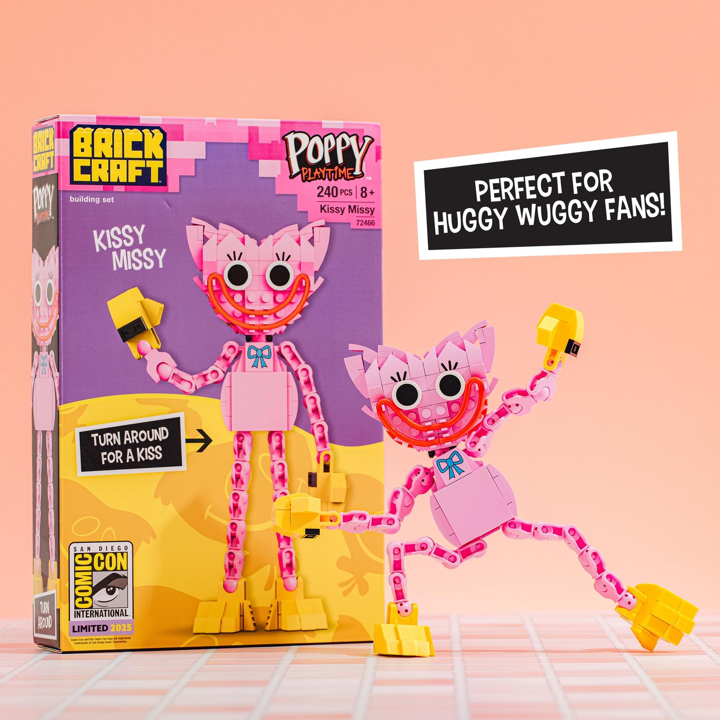 Brickcraft Poppy Playtime Kissy Missy Building Set – 240-Piece Poseable Figure (SDCC 2025 Limited Edition)