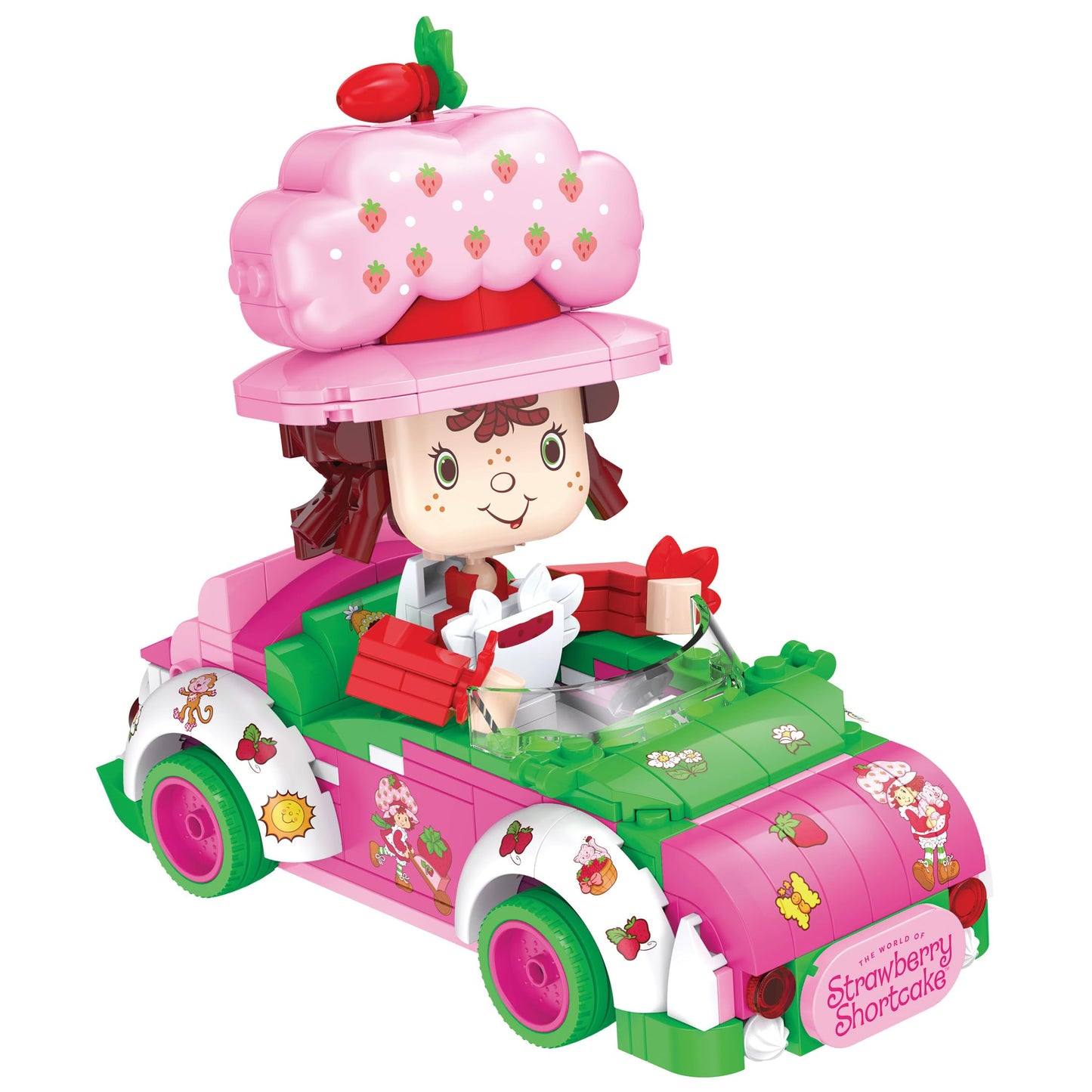 Brickcraft Strawberry Shortcake Berry Cruiser – 362-Piece Buildable Figure & Car