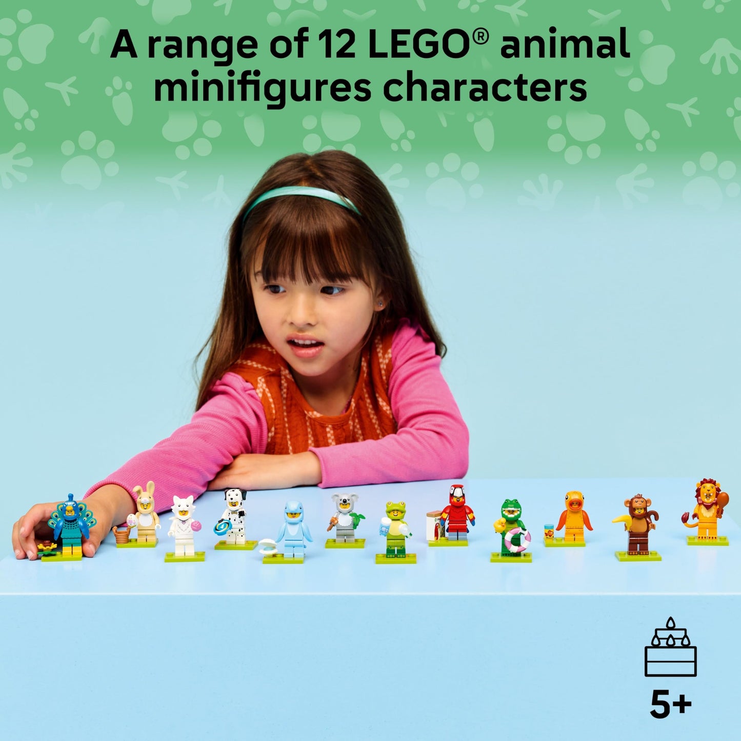 BRICK Flip LEGO Minifigures Series 28 - Complete 12-Figure Animal Set (71051) with Printed Tile