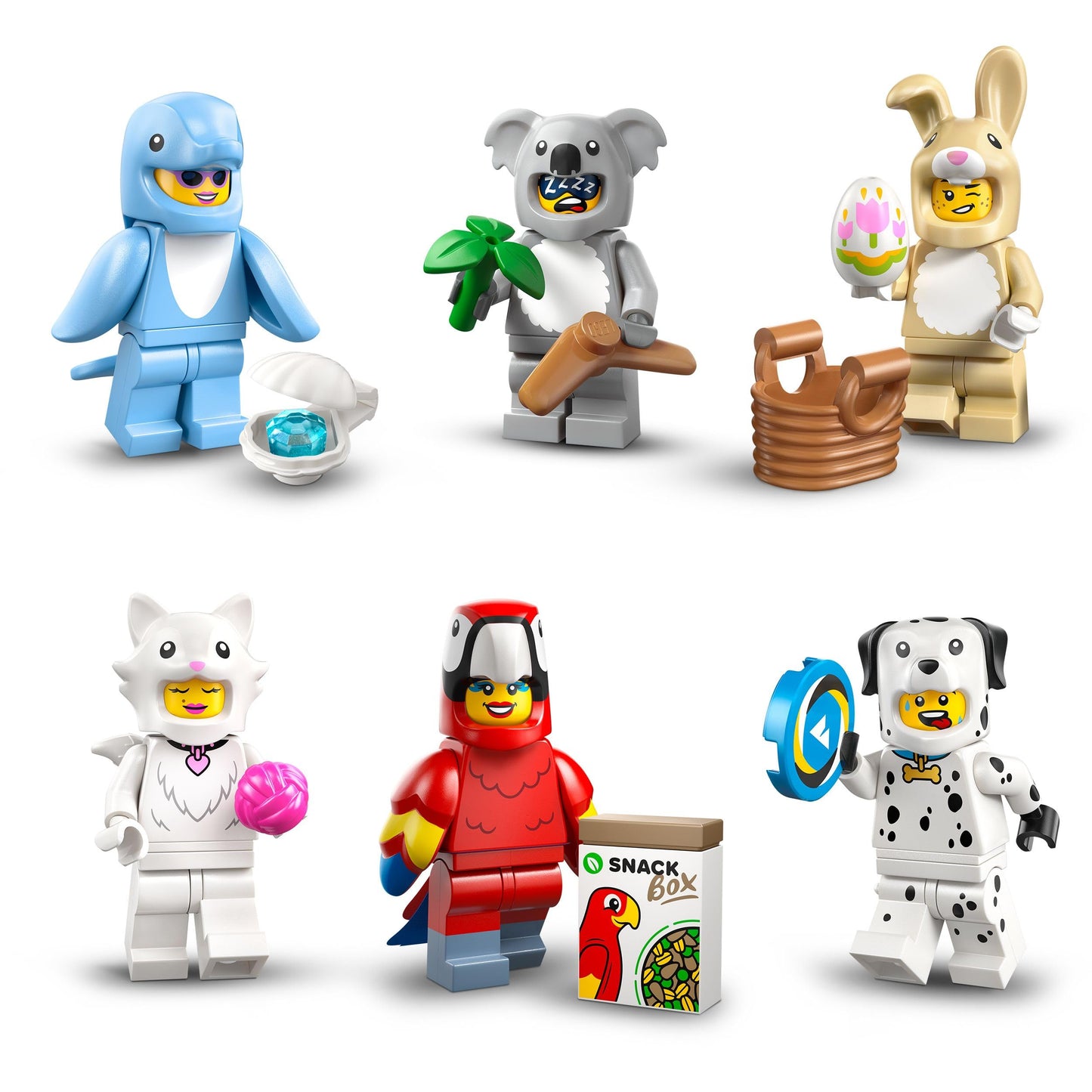 BRICK Flip LEGO Minifigures Series 28 - Complete 12-Figure Animal Set (71051) with Printed Tile