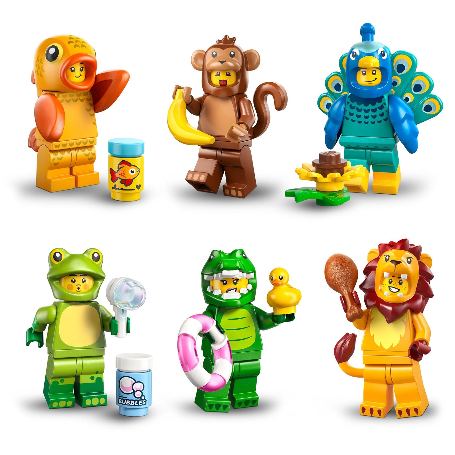 BRICK Flip LEGO Minifigures Series 28 - Complete 12-Figure Animal Set (71051) with Printed Tile