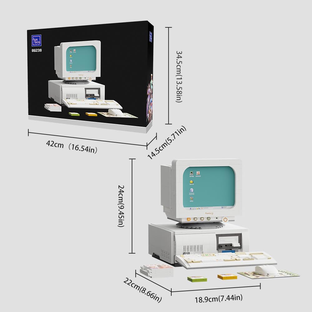 BRICKKK Retro Computer Building Blocks Set – Vintage PC Model Kit for Adults | Classic Desktop Display