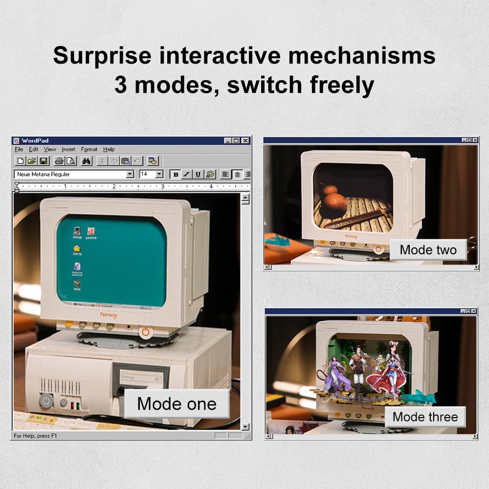 BRICKKK Retro Computer Building Blocks Set – Vintage PC Model Kit for Adults | Classic Desktop Display