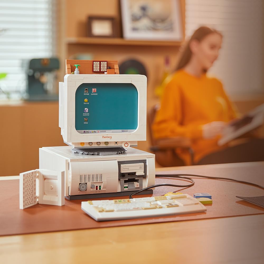 BRICKKK Retro Computer Building Blocks Set – Vintage PC Model Kit for Adults | Classic Desktop Display