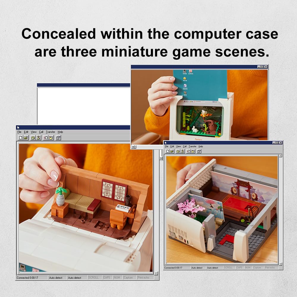 BRICKKK Retro Computer Building Blocks Set – Vintage PC Model Kit for Adults | Classic Desktop Display