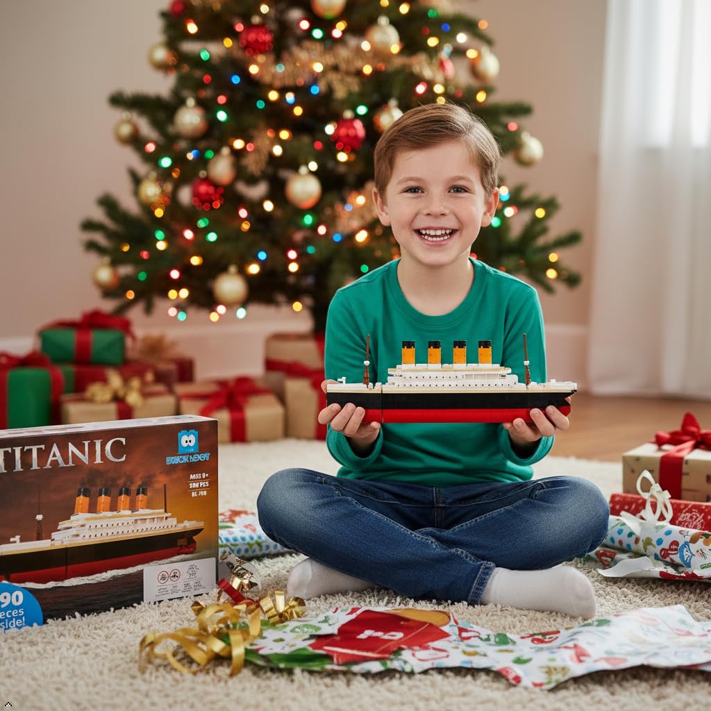 Brick Loot Titanic Building Set – 390-Piece Lego-Compatible Ship Kit for Adults & Kids