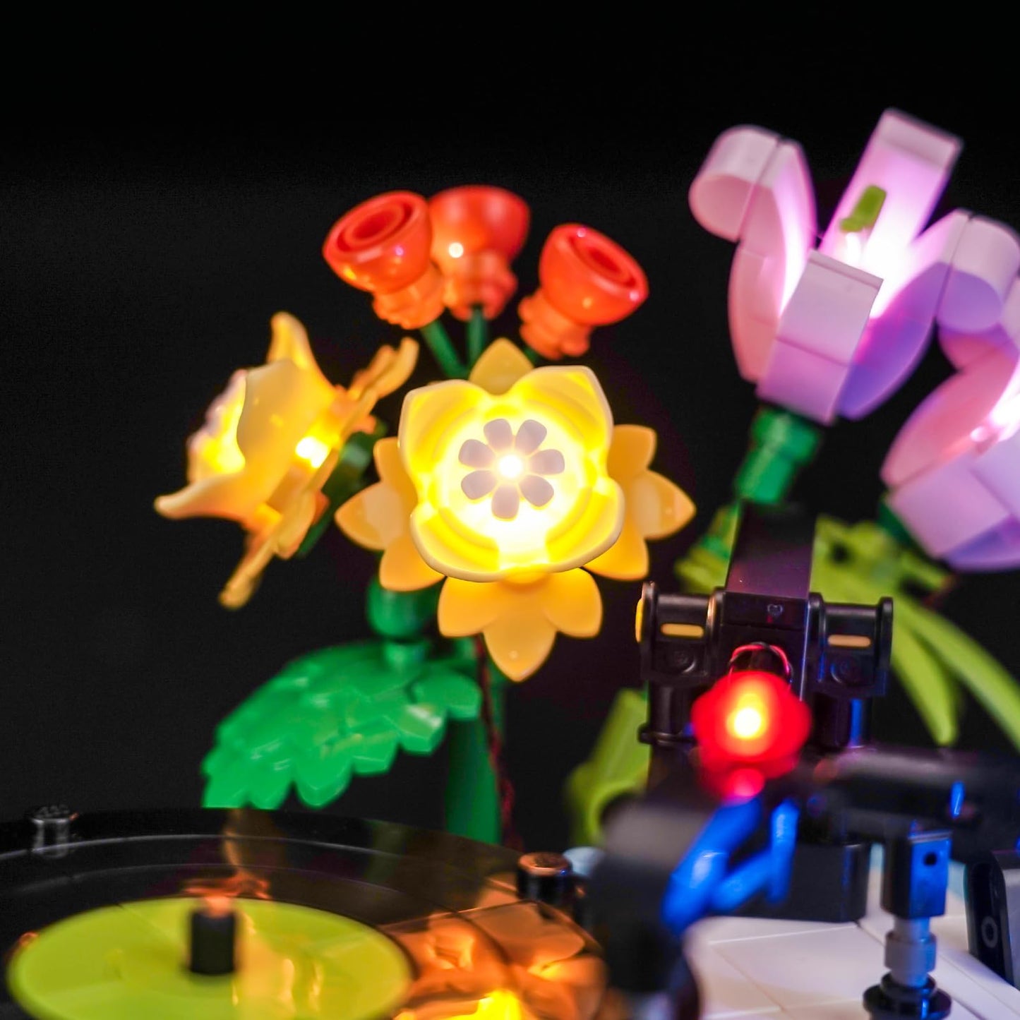 Brickshining LED Lighting Kit for LEGO 31172 Record Player with Flowers – Light Up Your Display