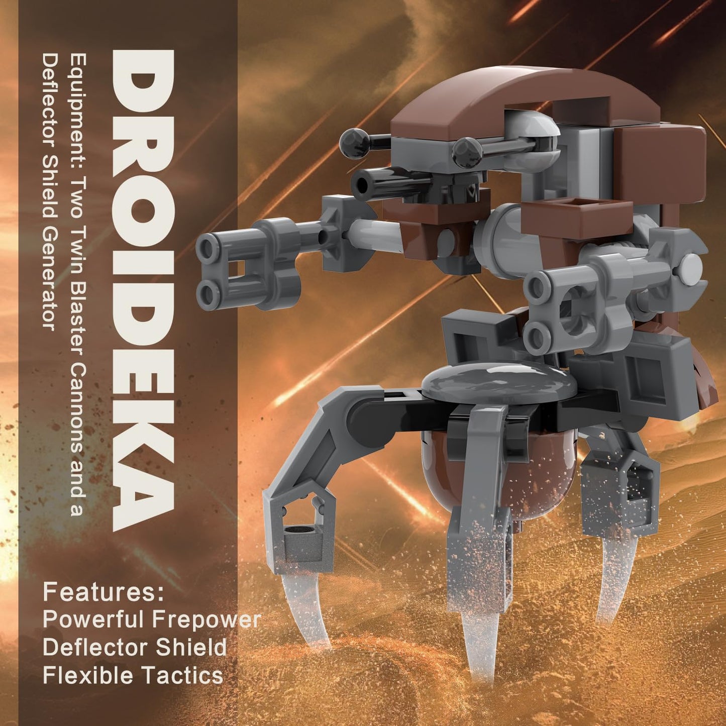 BrickTribe Battle Army Clone Platoon Attack Craft Building Set – 537 Pieces, 32 Soldiers & 2 Droideka
