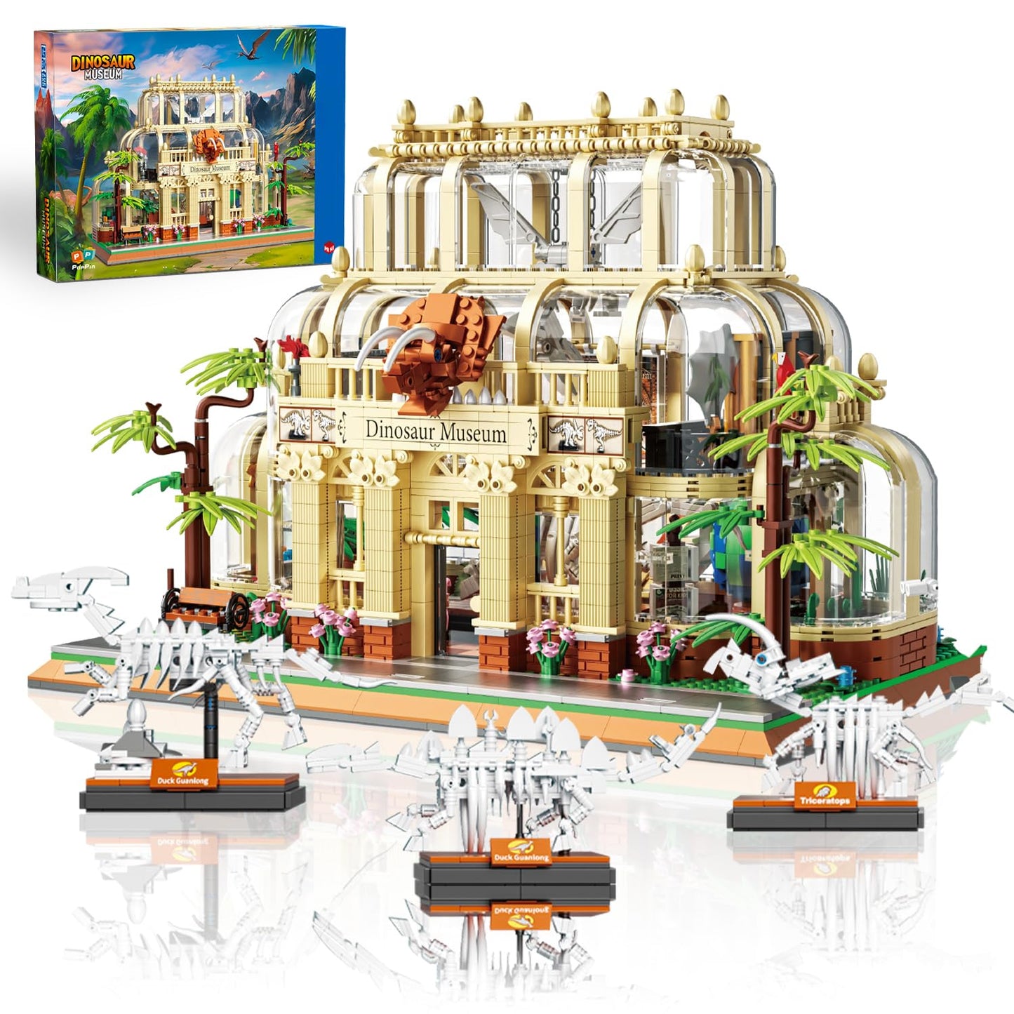 BrickTribe Mini Building Set for Adults – Dinosaur Museum with LED Light, 2788 PCS