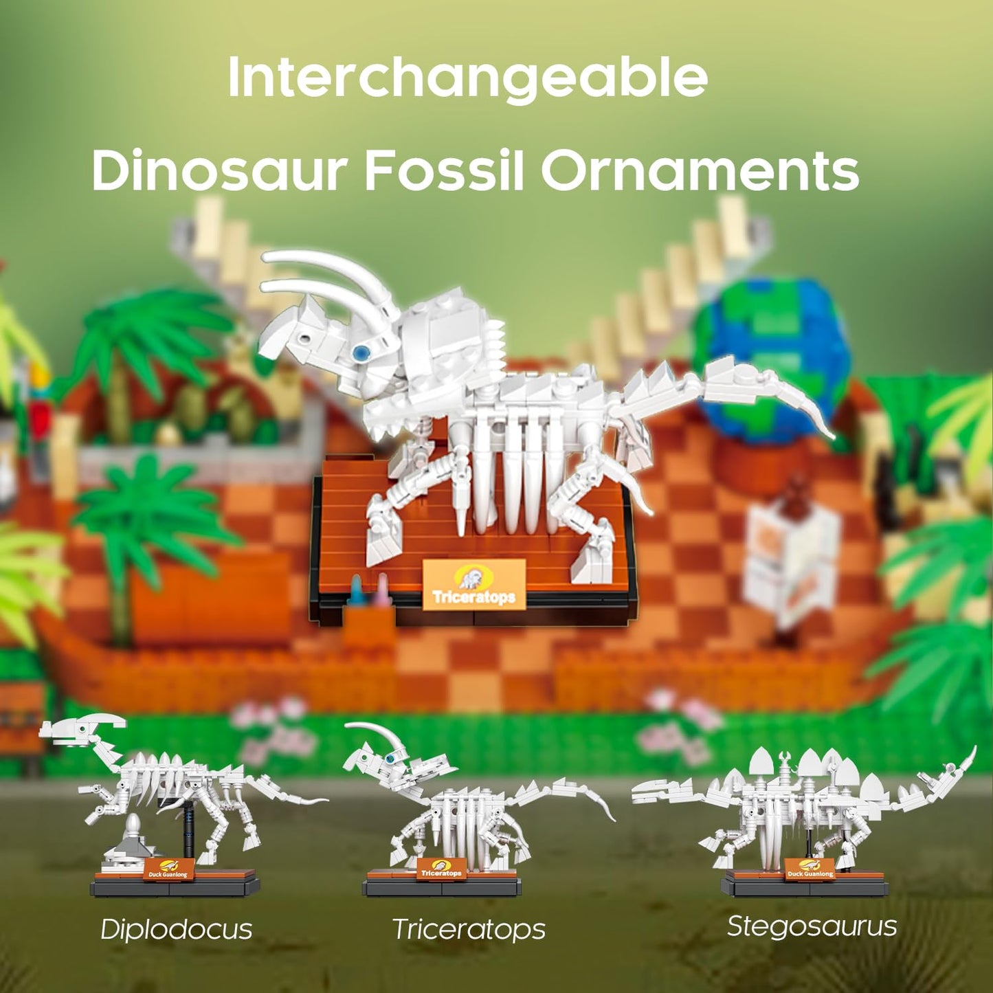 BrickTribe Mini Building Set for Adults – Dinosaur Museum with LED Light, 2788 PCS