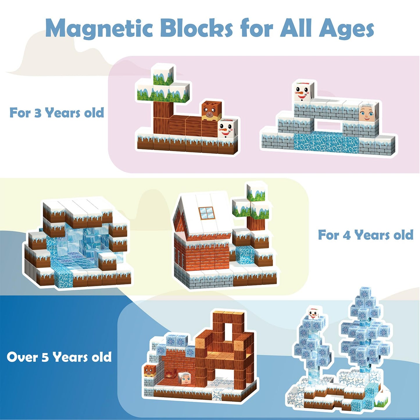 BrightBlox Magnetic Building Blocks – Ice-Castle STEM Toy